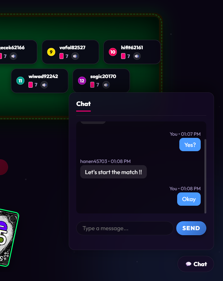 Cardversy Text Chat Messaging